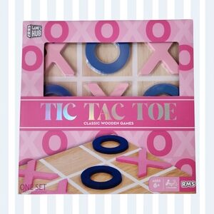 Tic Tac Toe Wooden Game - Pink and Blue